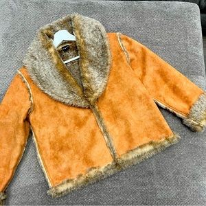 Cejon faux fur and suede crop jacket- lightly used